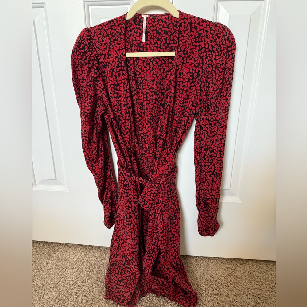 Free People Red Floral Mini Dress